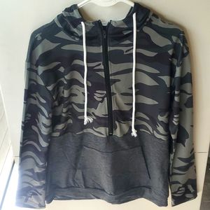 Camo 3/4 Zip Hoodie